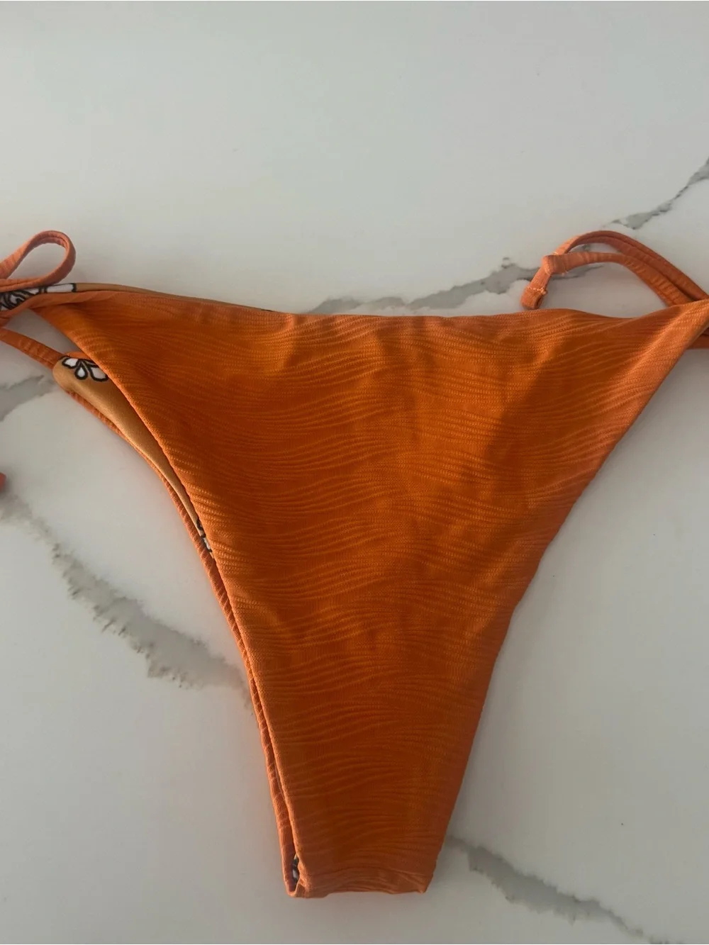 Maaji Vibrant Orange Tie-String Reversible Bikini Set